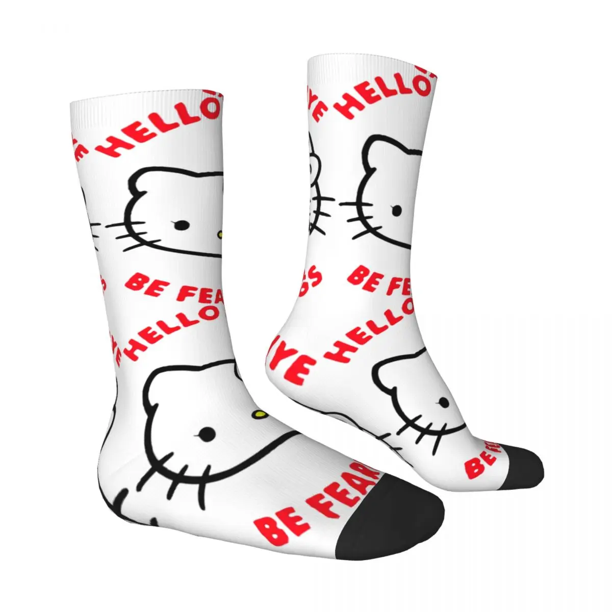 Hello Be Fearless Socks Spring Stockings Gothic Unisex Men High Quality Socks Pattern Outdoor Sports Anti Sweat Socks