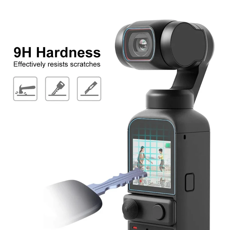 Hard Glass Film Lens LCD Display Screen Protector Full Cover For  Pocket 3/2 Handheld Gimbal Action Camera Accessories
