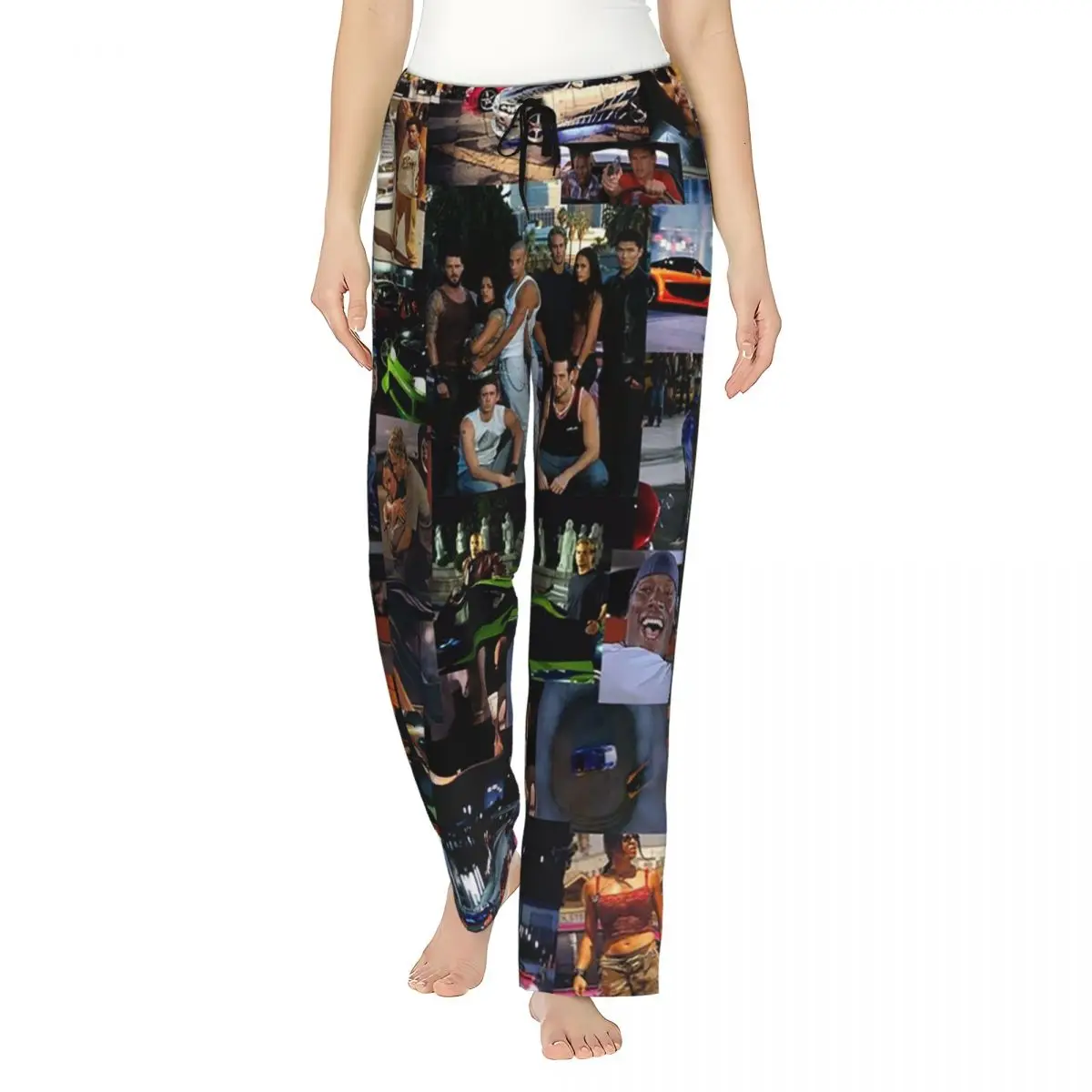 

Custom Fast And Furious Collage Women Pajama Pants Lounge Sleep Sleepwear Bottoms with Pockets