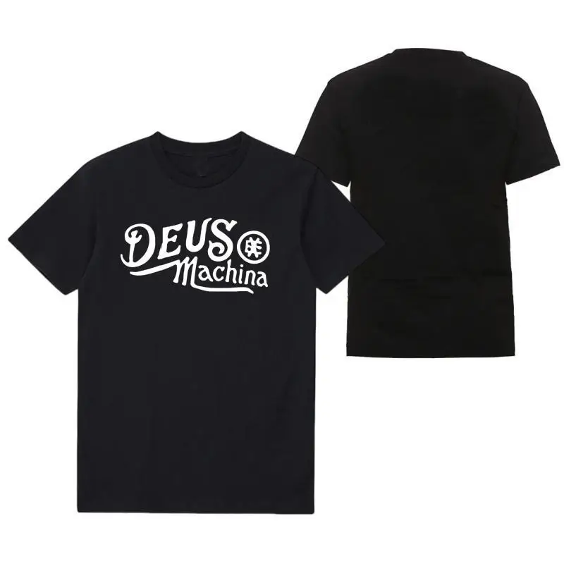 2024 NEW DEUS EX MACHINA brief T-Shirt Men Fashion ENDURO Tee Clothing Cotton Summer Casual Tops Hip Hop Loose Cotton T-Shirt