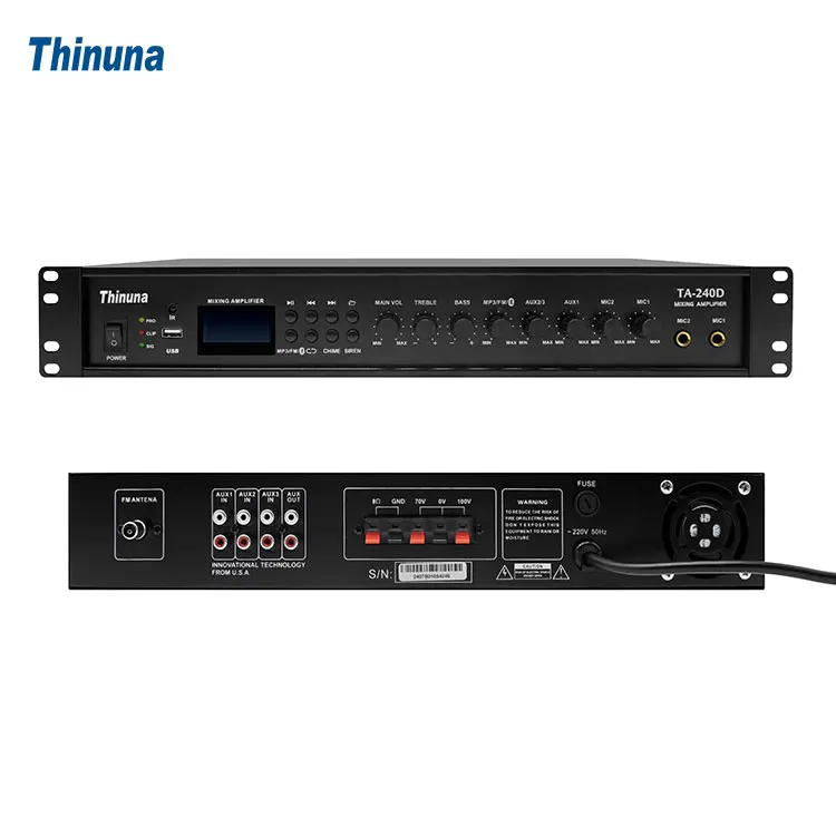 Thinuna TA-180D II high quality power mixer amplifier mp3 player BT with amplifier USB tuner BT Mixer Power Amplifier