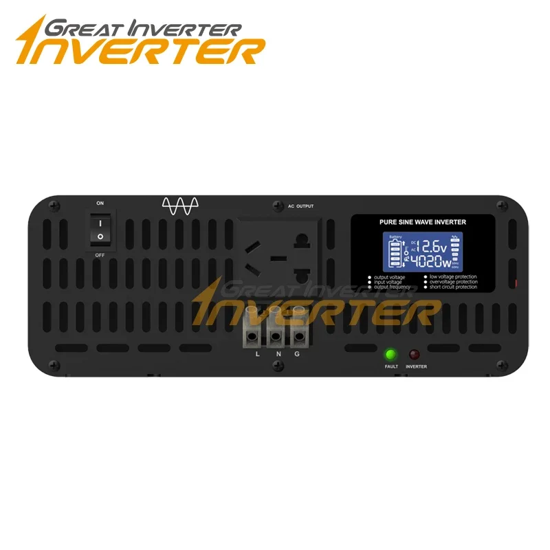 4000w Voltage Dc 12v 24v 36v 48v 60v to Ac 100v 110v 220v 230v 240v  Pure Sine Wave Inverter