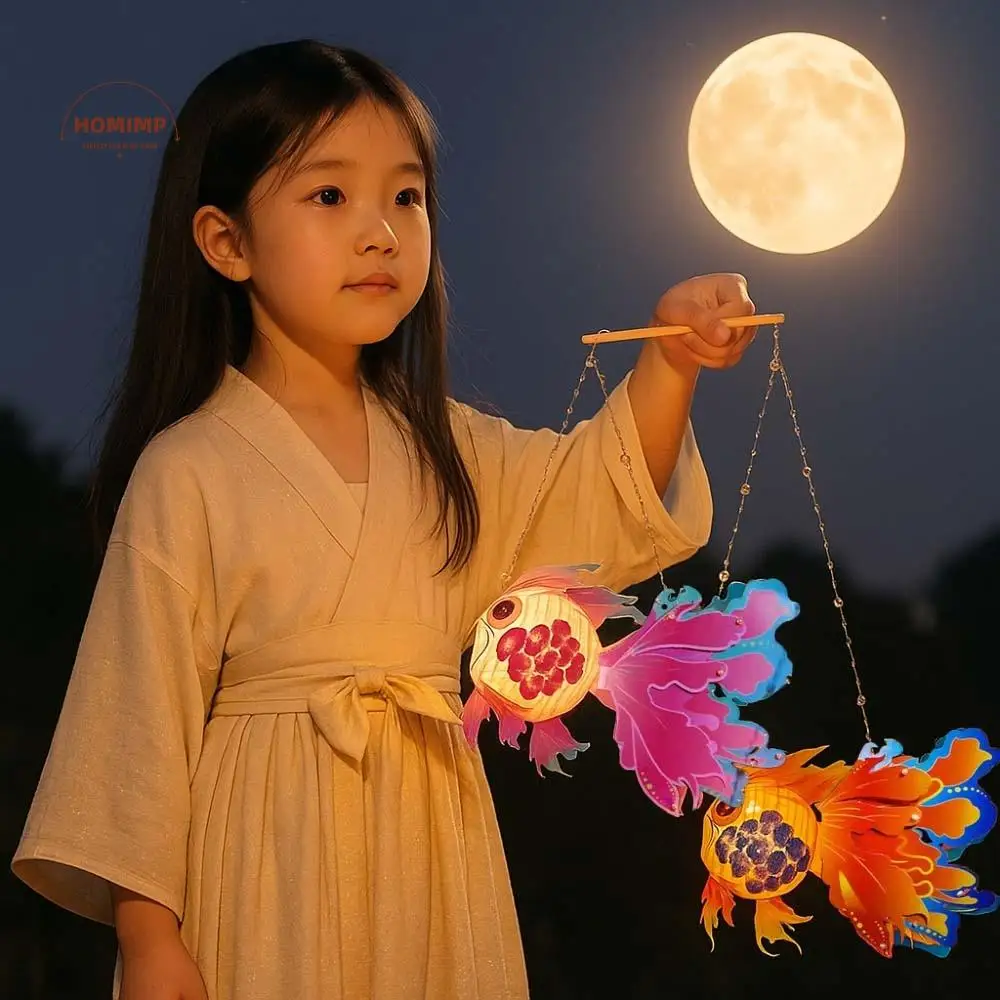 

Chinese Style Children's Goldfish Lantern DIY Material Bag Handheld Mid-Autumn Festival Lamp Glowing Luminous