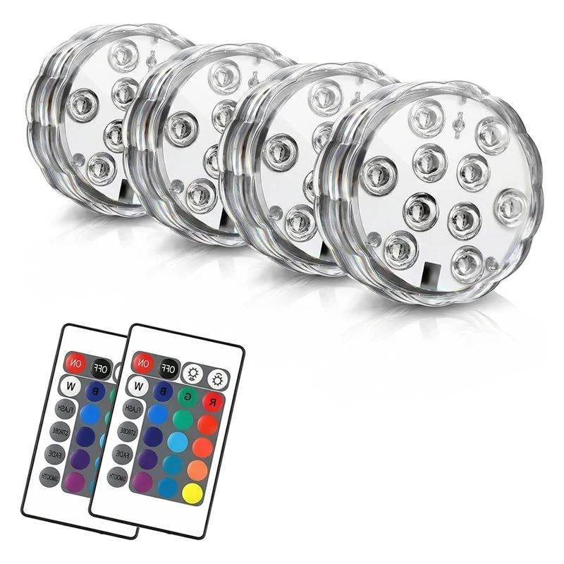 AC23-Waterproof LED Submersible Lights With Remote, 16 Colors