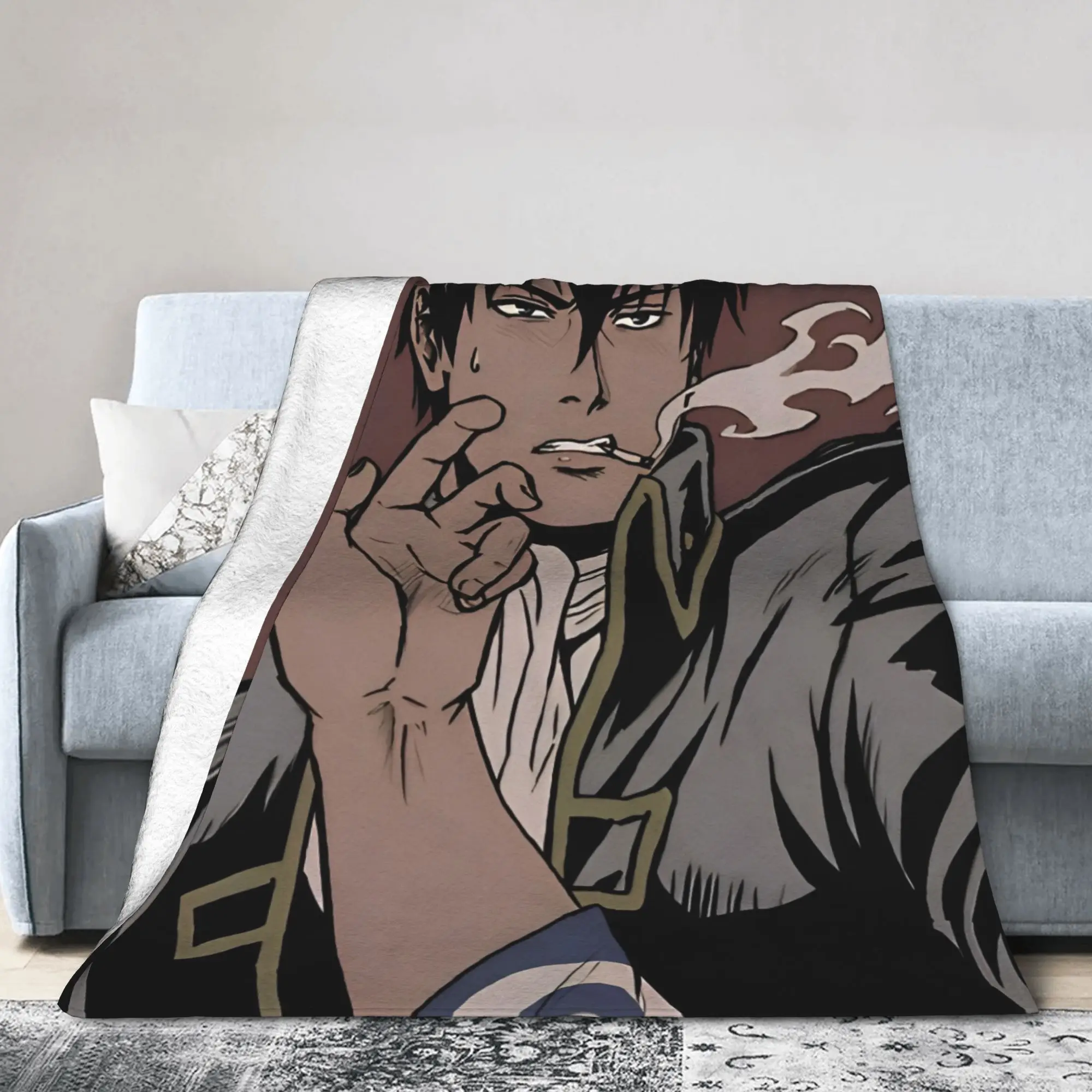 Gintamas Tension Hijikata See Blanket Fleece Textile Decor   Multifunction Super Warm Throw Blankets for Bedding Car Quilt