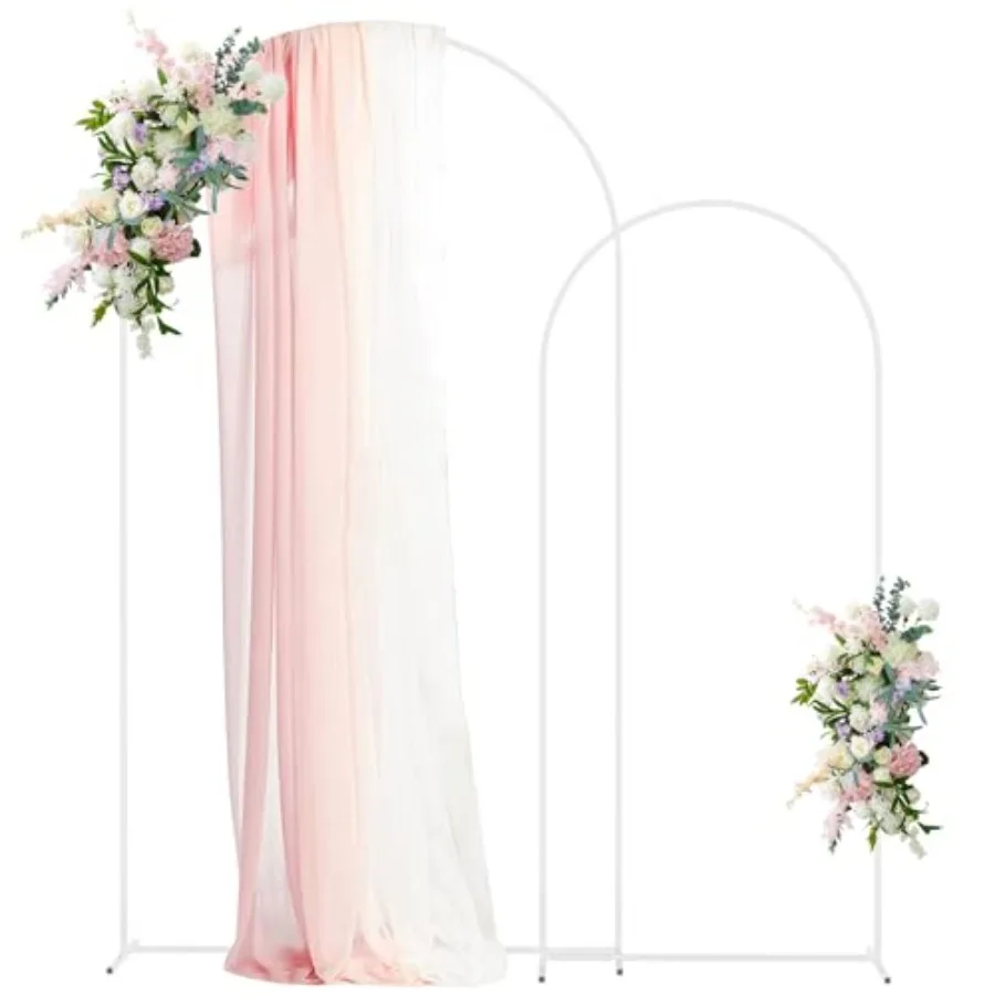

Metal Wedding Arch Stand 7.2FT, 6FT Set of 2 Arched Backdrop Frame for Ceremony Parties Birthday Baby Shower Garden Decoration