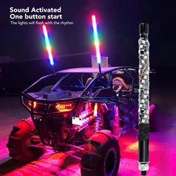 1PCS 1FT LED Whip Lights,Remote Control Flagpole Antenna Whips,for UTV, ATV, Off Road, Truck, Sand, Buggy Dune, RZR