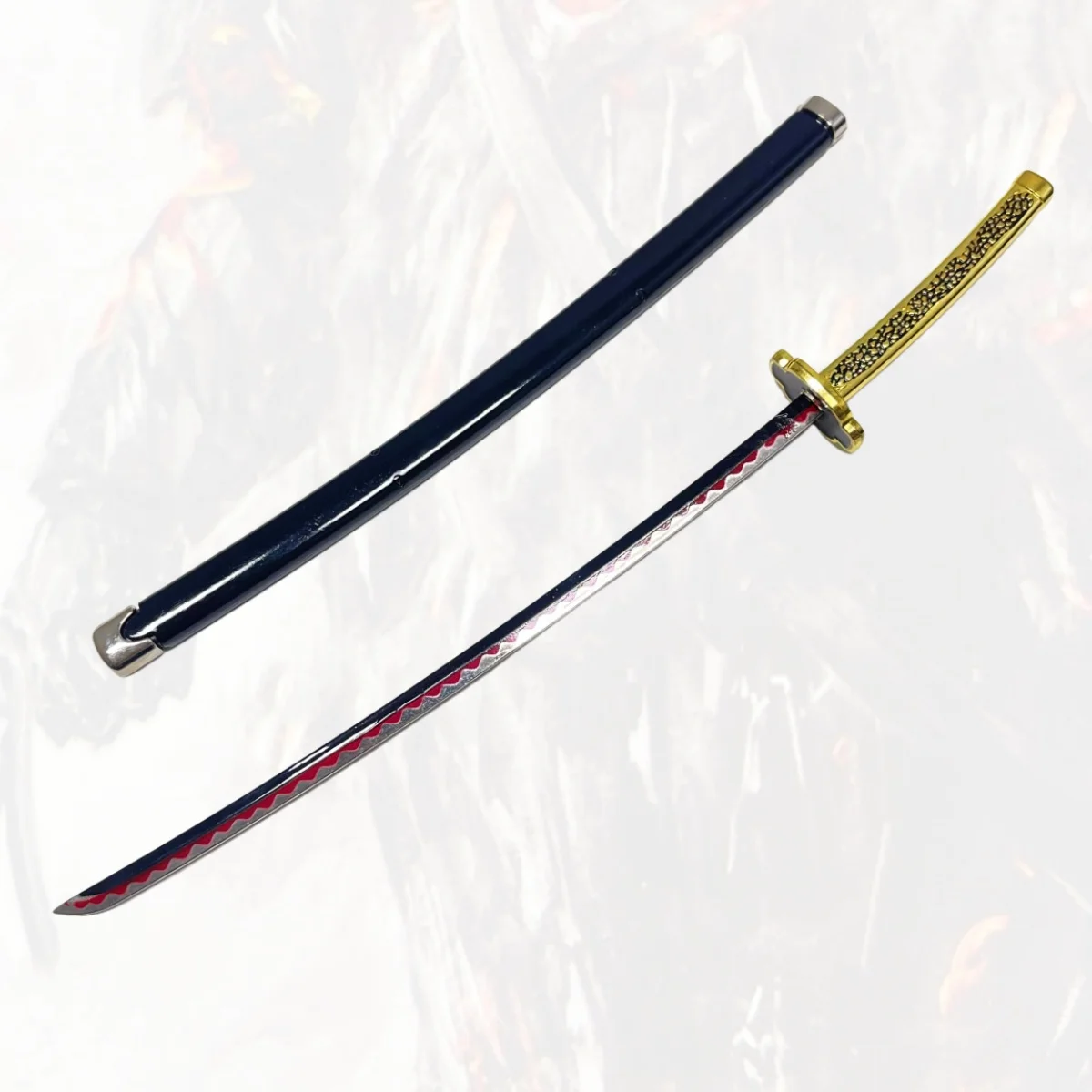 

9,8-дюймовый Demon Slayer Tsugikuni Yoriichi металлический меч катаны, оригинальная самурайская сабля, ниндзя, нож, аксессуары для косплея, реквизит, игрушка
