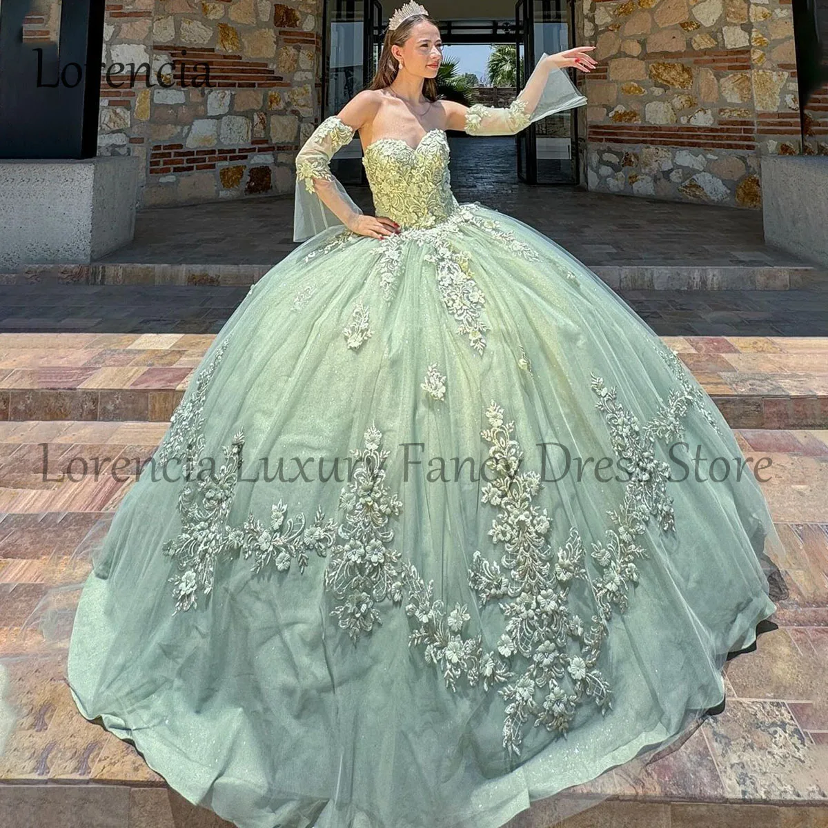 Quince anera Kleid süß 16 15 Ballkleid mexikanische 3d Blumen Applikation Perlen offen zurück Abend Party Kleider Vestidos de XV Anos