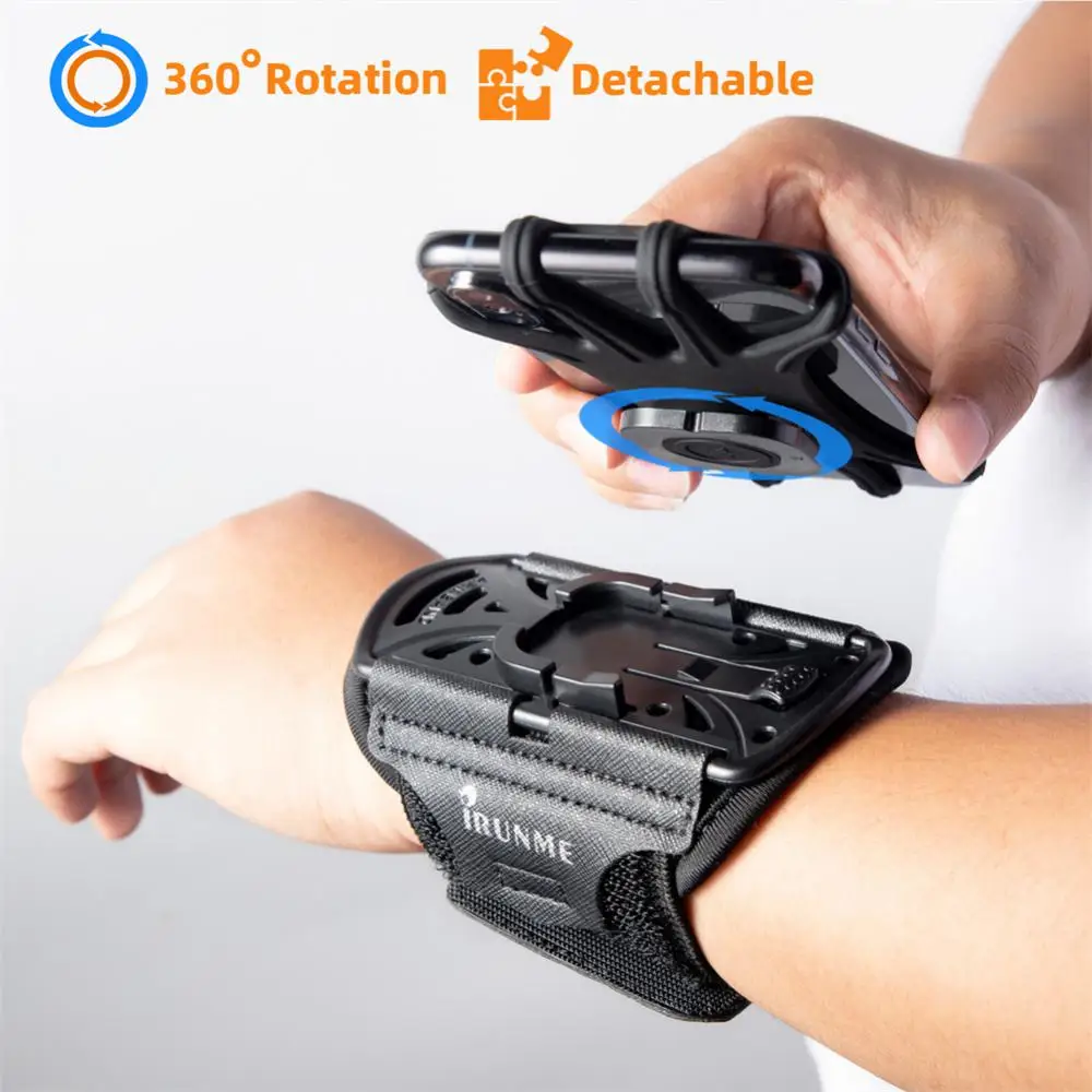 New Wristband Phone Holder 360°Rotatable Universal Sports Wristband for Smartphone Running Armband for Hiking Biking Walking