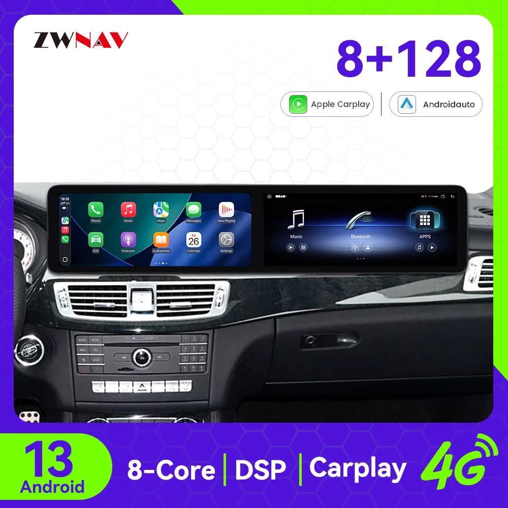 ZWNAV Android 13 Car Multimedia For Mercedes-Benz CLS 2015-2017 DSP Sound GPS Navigation CarPlay WIFI 4G
