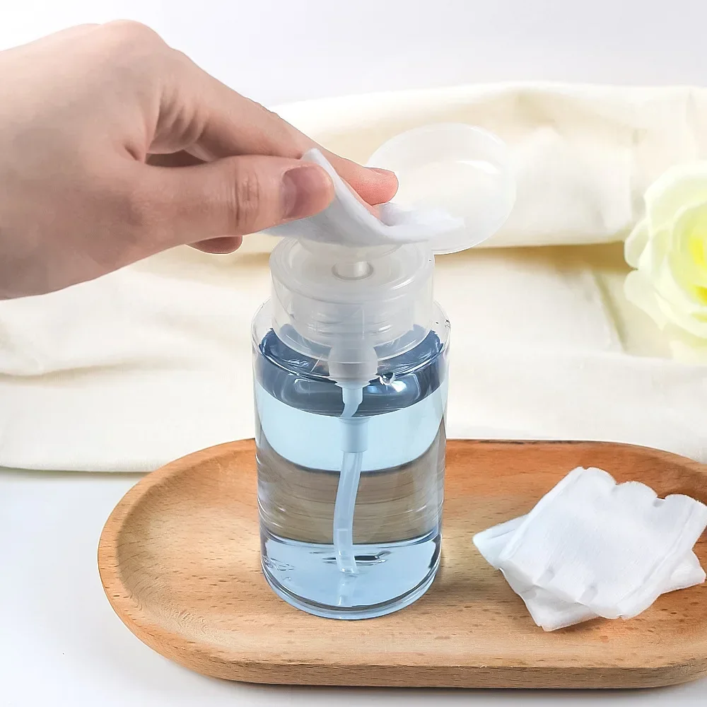 

100ml Portable Travel Refillable Bottle Empty Plastic Nail Polish Remover Alcohol Liquid Press Pumping Dispenser Bottle