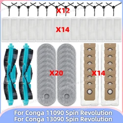 Fit For Cecotec Conga 11090 Spin Revolution Robot Vacuum Parts Roller Side Brush Hepa Filter Mop Cloth Rag Dust Bag accesorios