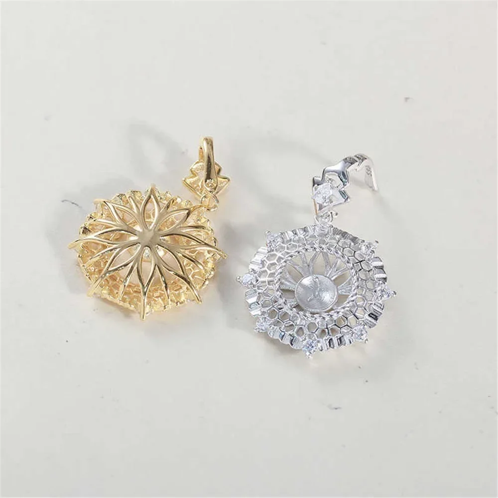 

Подвеска из стерлингового серебра 925 пробы с жемчугом, DIY пустая ободок, чашка, ювелирные изделия для рукоделия, фурнитура для подвески с полыми зубцами