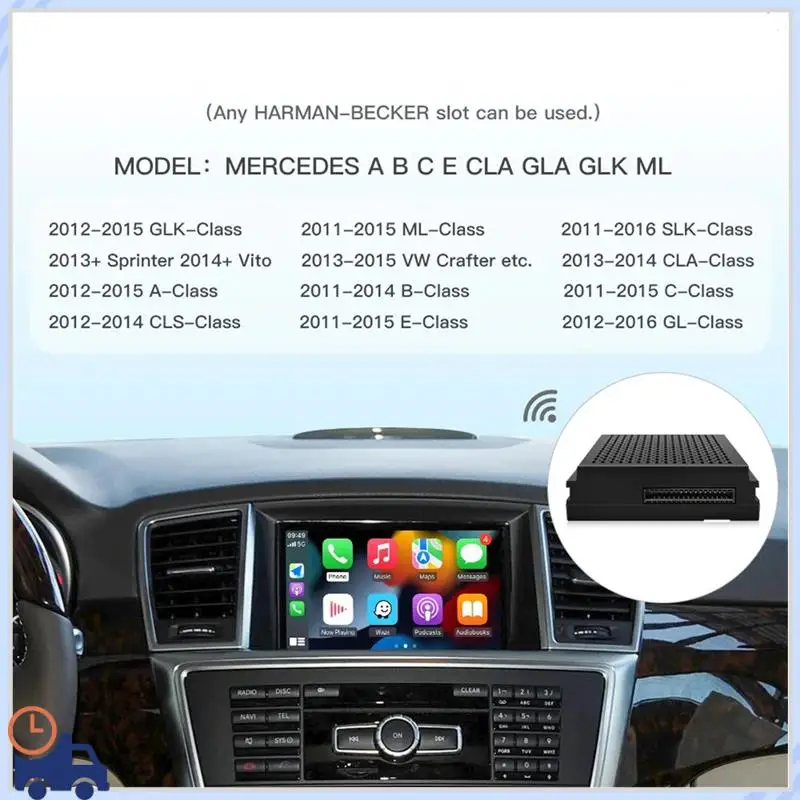 

Durable Wireless Carplay Android Auto For Mercedes Benz A B C E CLA GLA GLK ML Class Becker Module NTG4.5 System