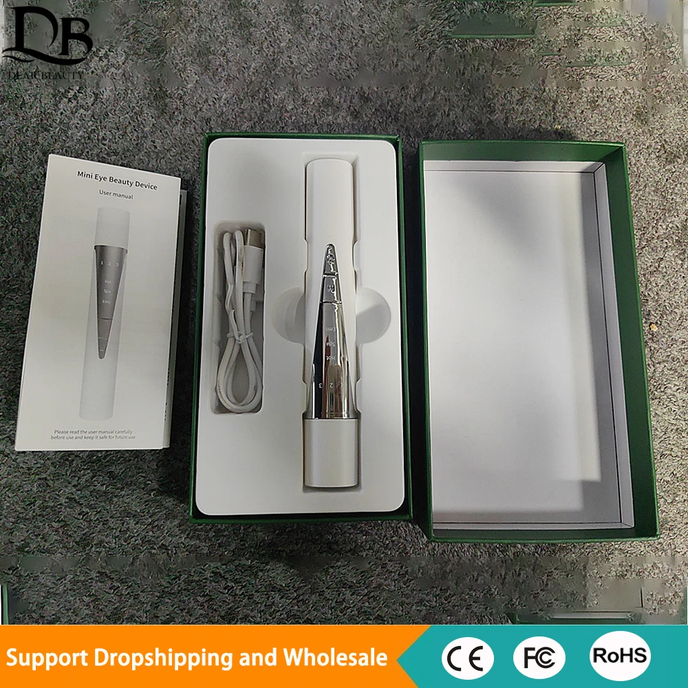 ミニアイマッサージャー電気フェイシャルマッサージアイ美容器具マイクロカレント振動加熱アイリフティングツールくま用