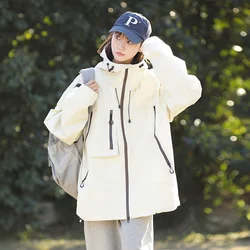 Autumn Climbing Hiking Waterproof Jacket Women 2024 Hooded Coat Outdoor Trekking Mountain Windbreaker Jackets for Women Raincoat