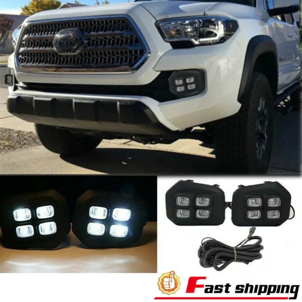 

Подходит для Toyota Tacoma 2016-2019, 2022, 2023 годов выпуска, 4-х линзовые противотуманные фары с прозрачными линзами и функцией DRL.