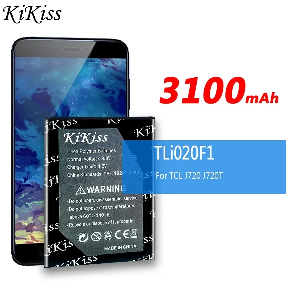 KiKiss Powerful Battery TLi020F1 3100mAh For TCL J720 J720T J726T J728T For Alcatel one touch pop 2 pop2 5042d  C7 OT 7040