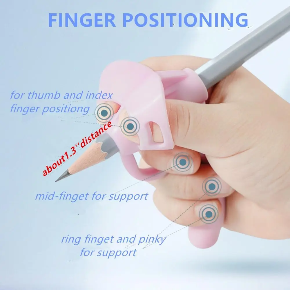 1Pcs Kids Silicone Pen Grip - Ergonomic Pencil Holder Posture Corrector for Children, Writing Aid Tool Set