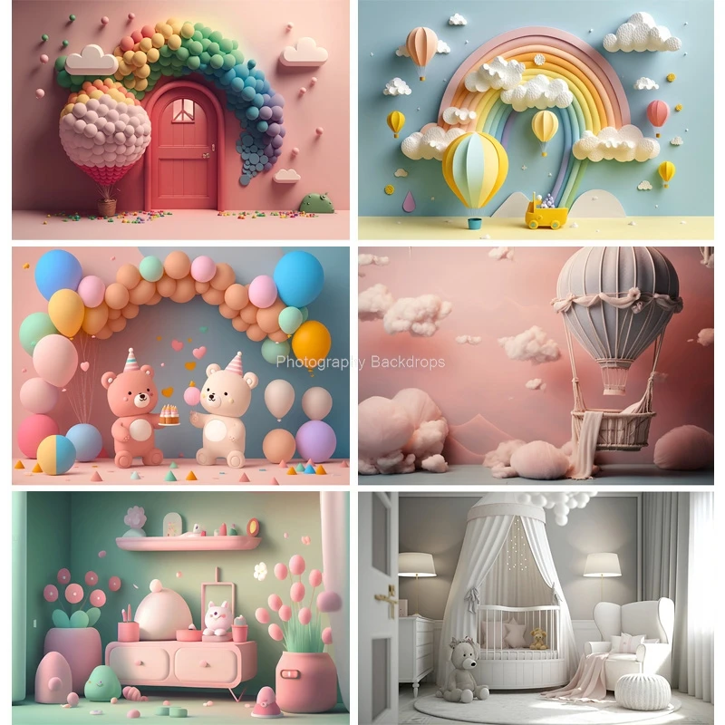 

Colorful Balloons Decorations For Birthday Party Stage Photography Backdrops Props Children Newborn Baby Studio Background BE-13