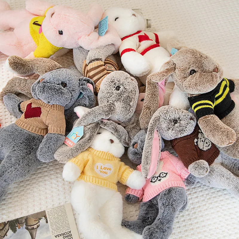 Zu-エミュレーションうさぎかわいいウサギのぬいぐるみ、ニット