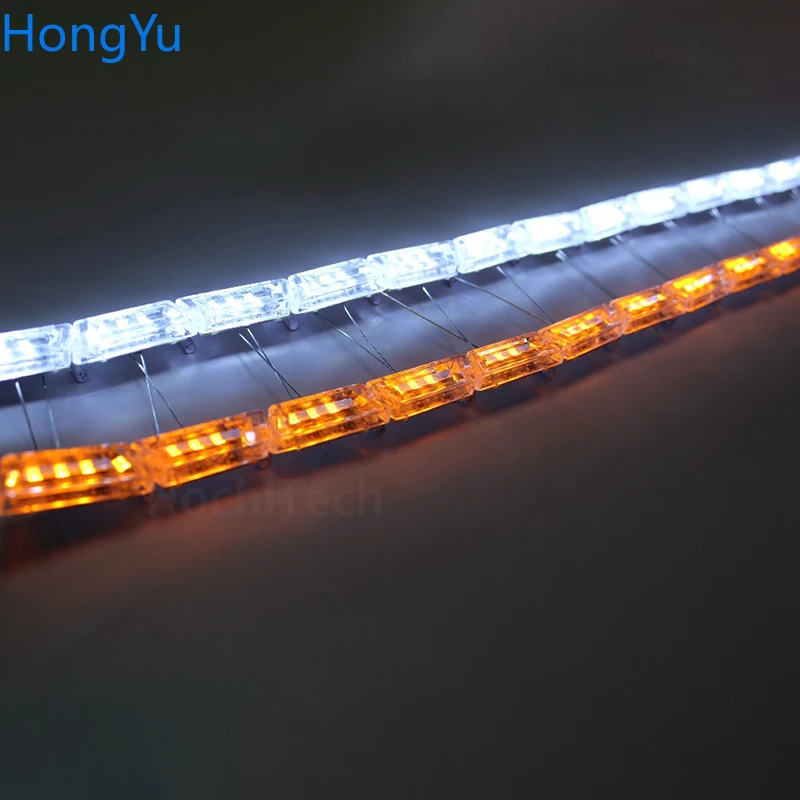 คริสตัลแองเจิลน้ําตาไฟวิ่งกลางวันพร้อมไฟเลี้ยวอัตโนมัติ DRL LED ไฟด้านข้างแบบยืดหยุ่นไฟลําแสง