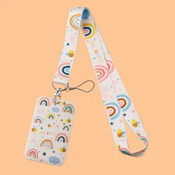 Colorido Rainbow Clouds Neck Straps, colhedores para chaves, cartão de identificação, passaporte, ginásio, celular, USB Badge Holder, DIY corda pendurada