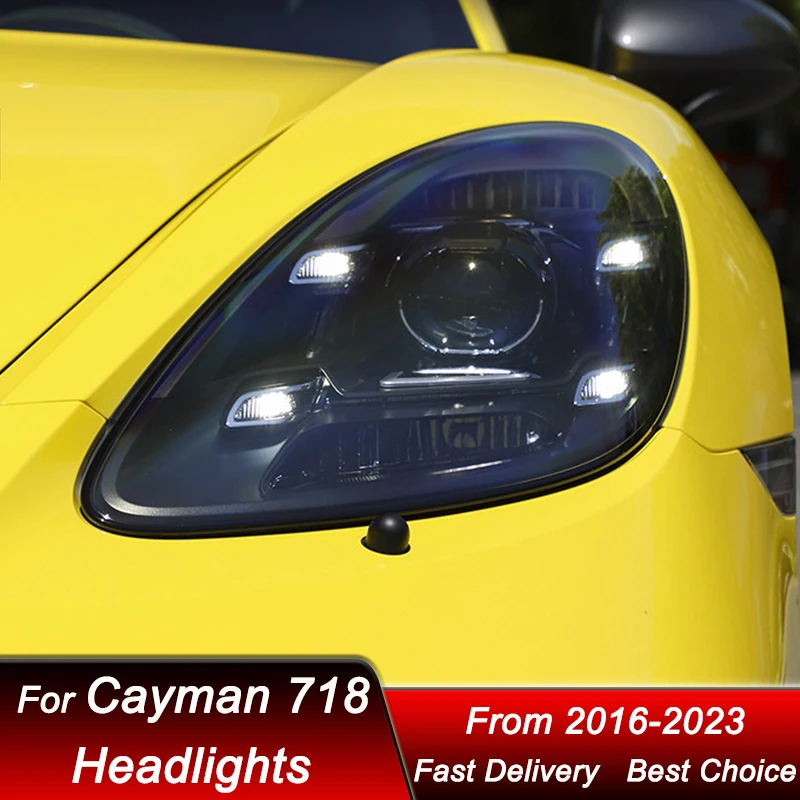 

Car Led Headlights For Porsche 718 Cayman Boxster 2016-2023 new style full LED Headlamp Assembly Projector Lens Accessories Kit