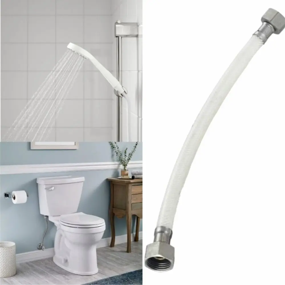 White High Pressure Flexible Hose Spiral Plastic Wrapped PVC Braided Hose 30-200cm Bathroom Water Inlet Hose Toilet Basin
