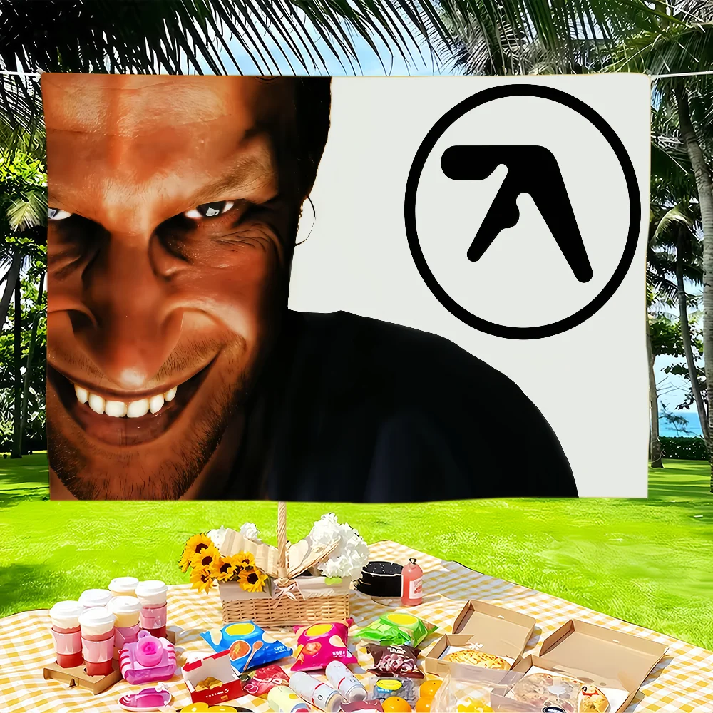 British Musician A-Aphex Twin flag Tapestries Outdoor Parties Bedrooms Living Rooms Dorm Rooms Wall Decor Banners Gifts
