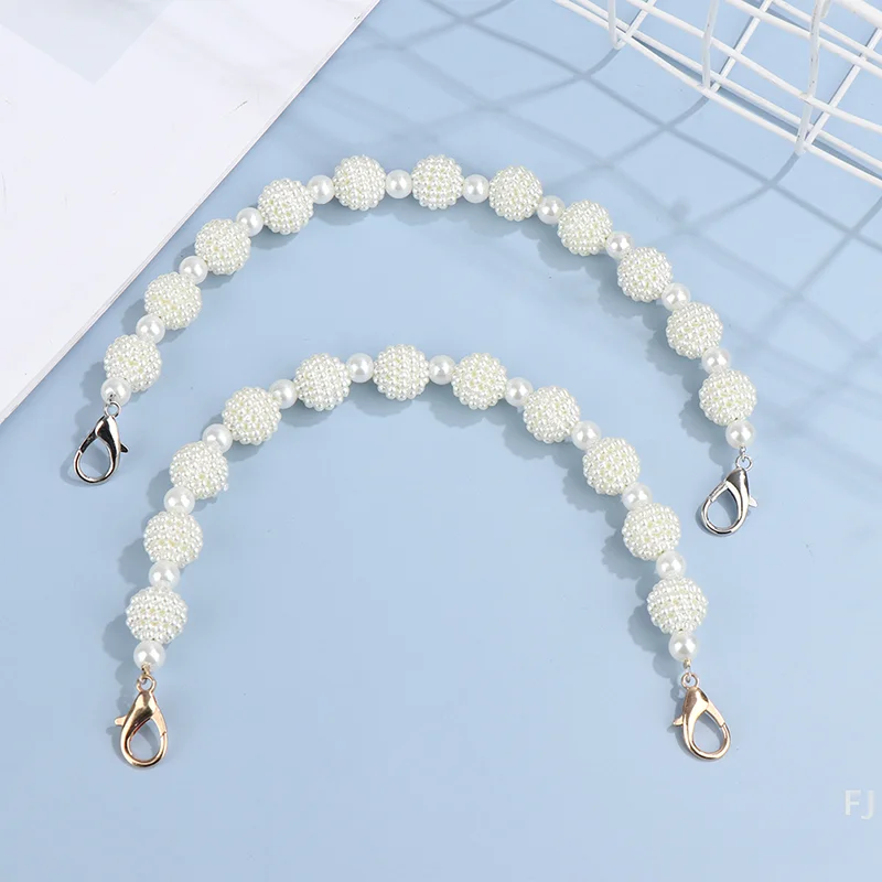 [YU] حزام حقيبة اللؤلؤ لحقيبة اليد مقبض أحزمة المحفظة استبدال مقابض سلسلة مطرز لملحقات حقيبة الكتف