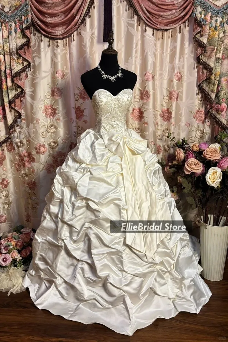 섬세한 계층화 된 프릴 빅토리아 웨딩 드레스 여성을위한 럭셔리 페르시 스윗하트 신부 가운 vestido de novia 맞춤형