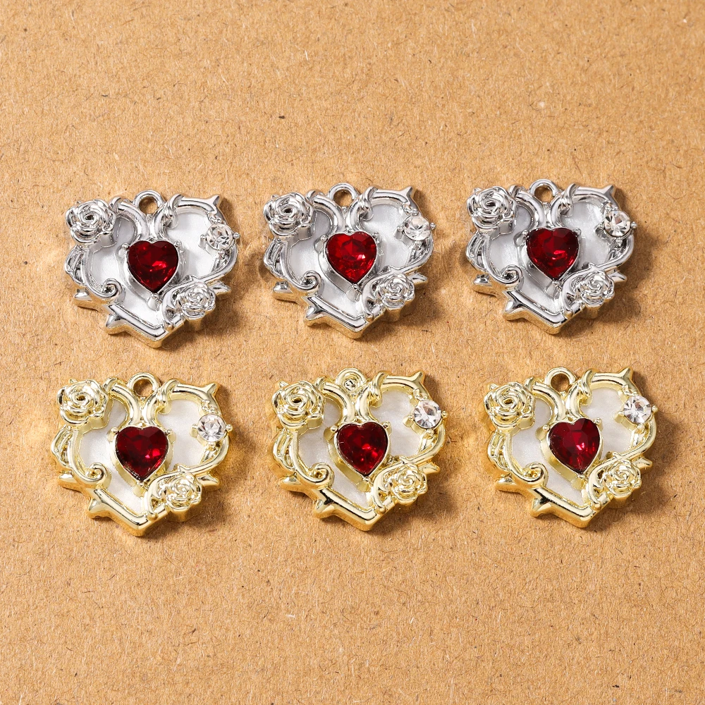 

5pcs Chic Crystal CZ Love Heart Charms Pendants for Jewelry Making Necklace Earrings Bracelet DIY Handmade Accessories Supplies