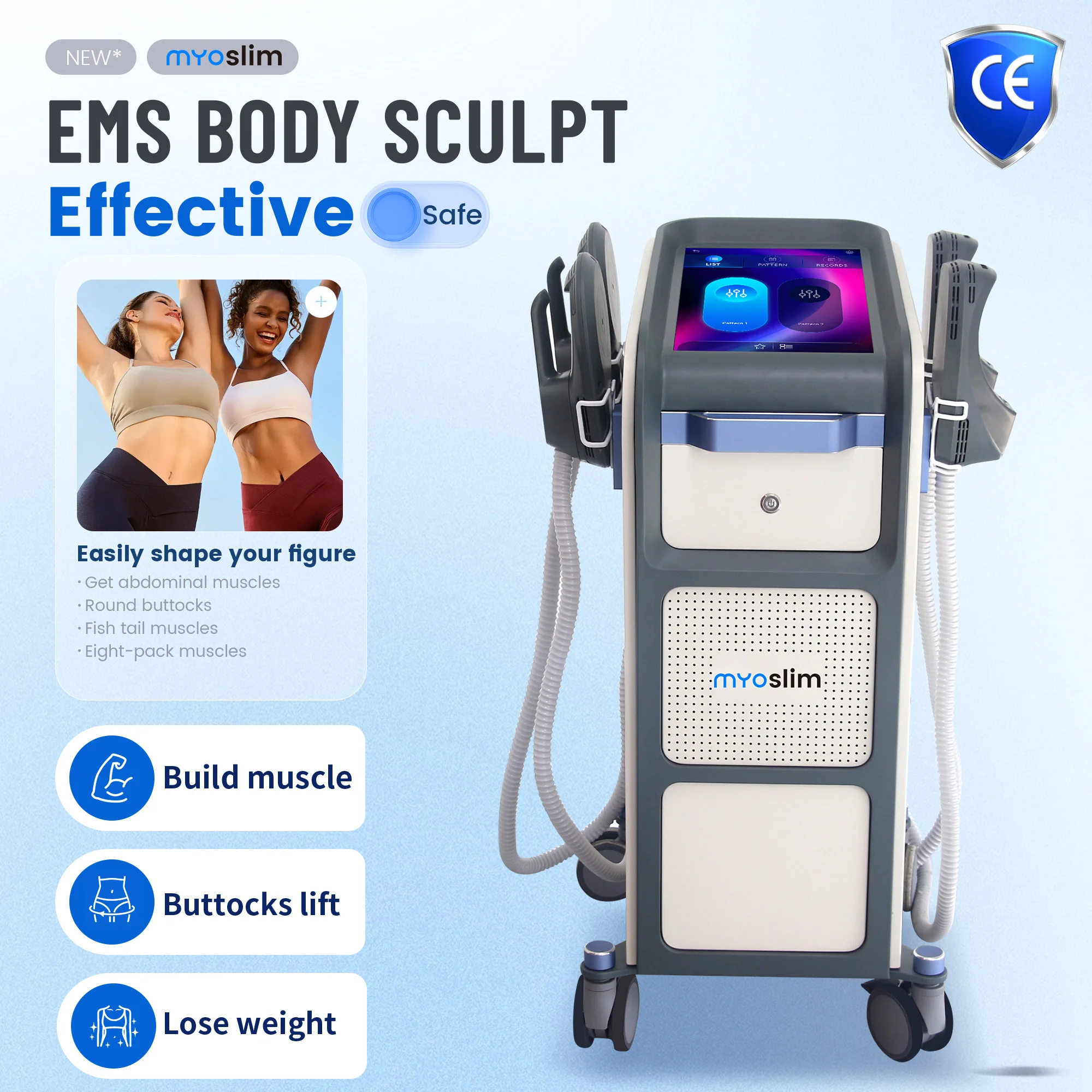 

High-end myoslim 6500W 15 Tesla Neo RF body sculpting machine Fat reduction technology Muscle stimulation and body shaping