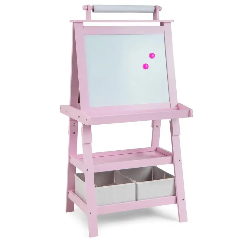 

3-in-1 Double-Sided Storage Art Easel-Pink