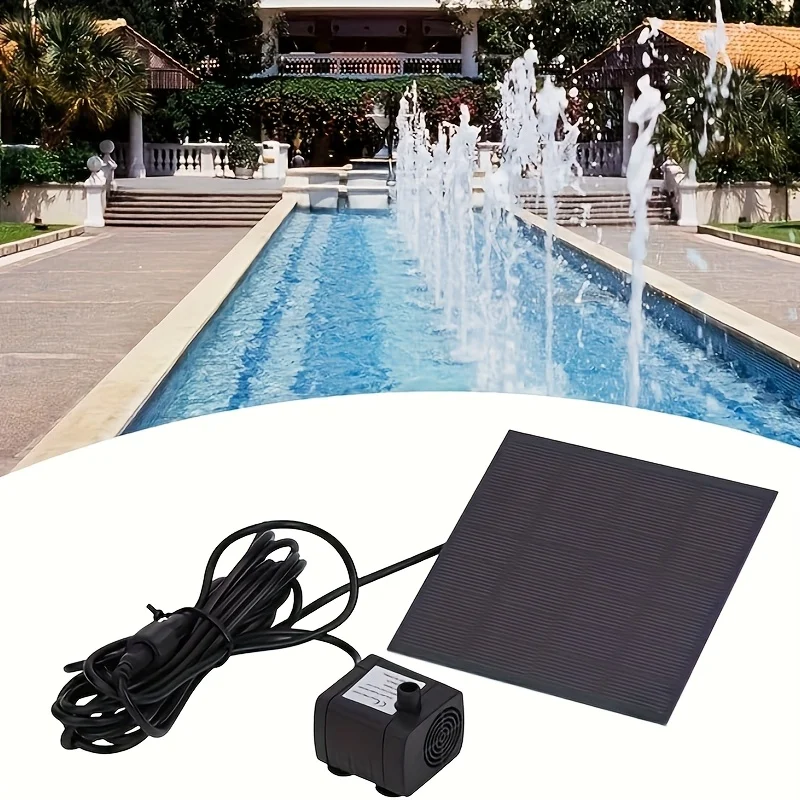1,2 W Solar-Brunnenpumpe für Vogelbäder, Sommer-Solarpanel mit 3 m langem Kabel und 8 Düsenaufsätzen, Gartenbrunnen – Detail 2