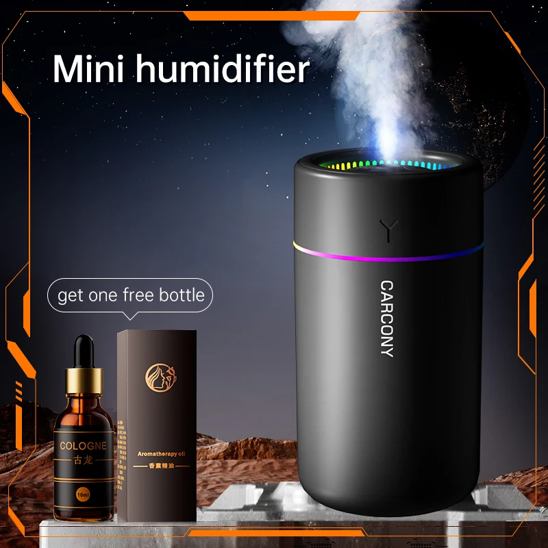 مرطب هواء صغير بمنفذ USB للمنزل والمكتب محمول بالموجات فوق الصوتية لسطح المكتب مع ضوء ليلي LED