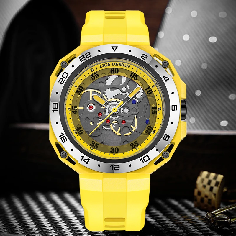 LIGE Outdoor Casual Quartz Men\'s Watches Sport Military Creative Man Watch Waterproof Luminous Silicone Strap Clock Reloj Hombre