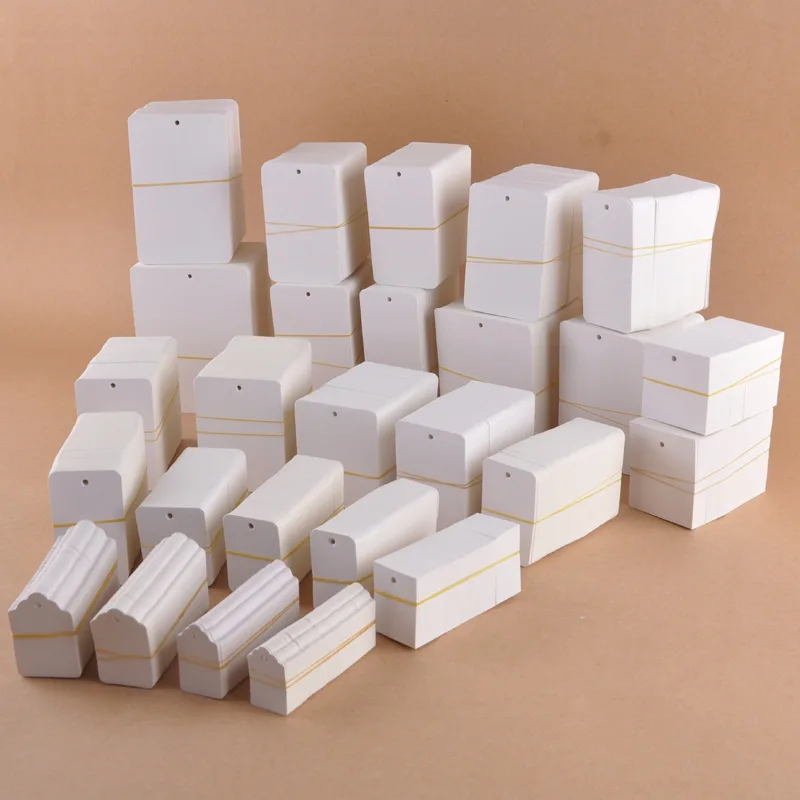 50pc White Blank Writable Cardstock Paper Price Tag Hang Label For Small Business Packaging Jewelry Retail Display Gift Wrapping