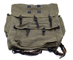 Cosplay Wehrmacht German Army Heer Elite Mountain Troops Canvas Rucksack Backpack strap made leather Replica