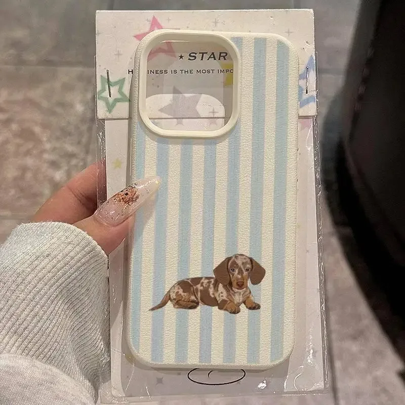 Black Polka Dot Dachshund Pattern Soft TPU Cover For iPhone 17 16 15 14 Plus 13 12 11 Pro MAX 17 Air Soft Sililcone Phone Cover