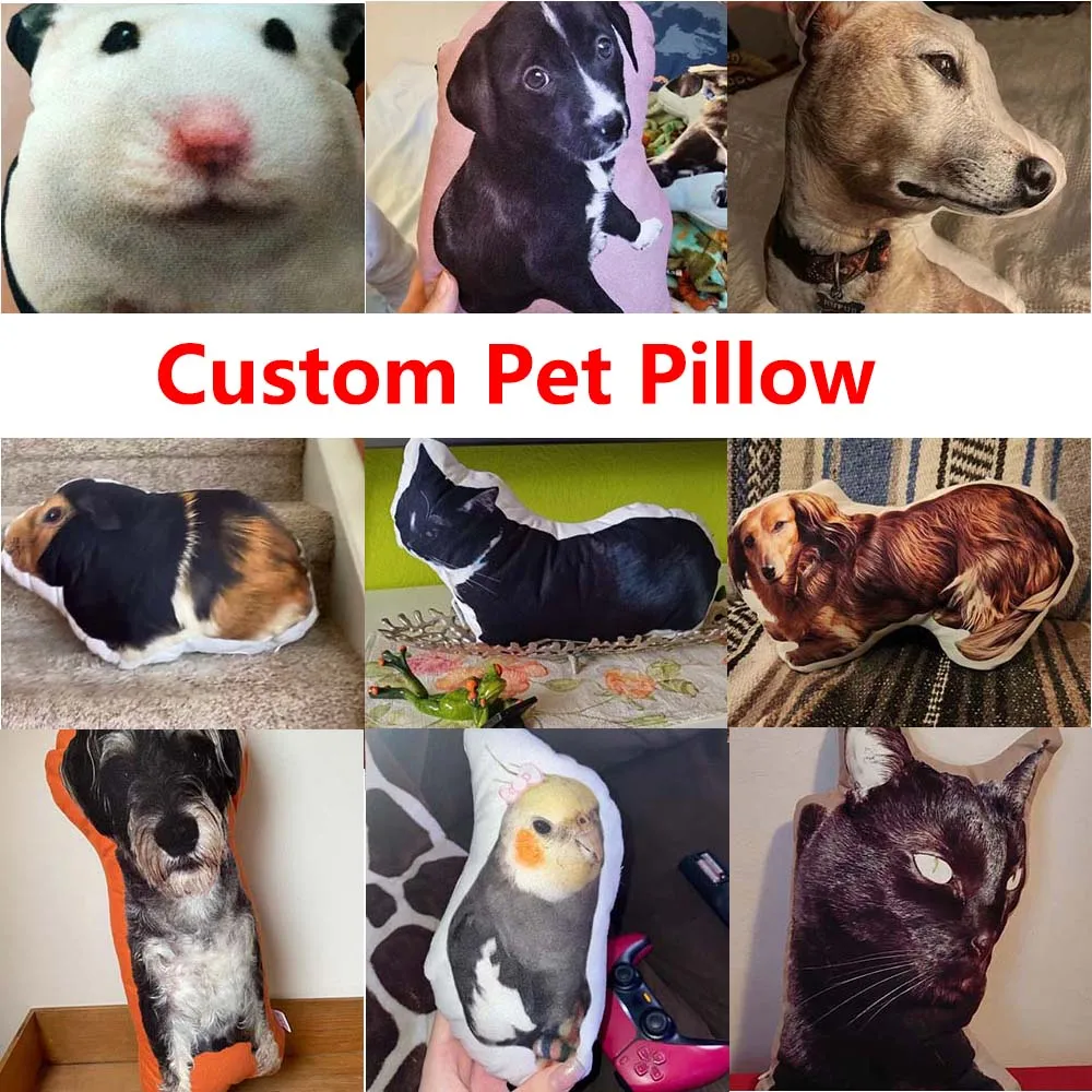 

Custom 3D Animals Pillow Funny Pet Bird Hamster Cat Dog Toys Stuffed Animal Picture Pillow Customization Sofa Car Cushion