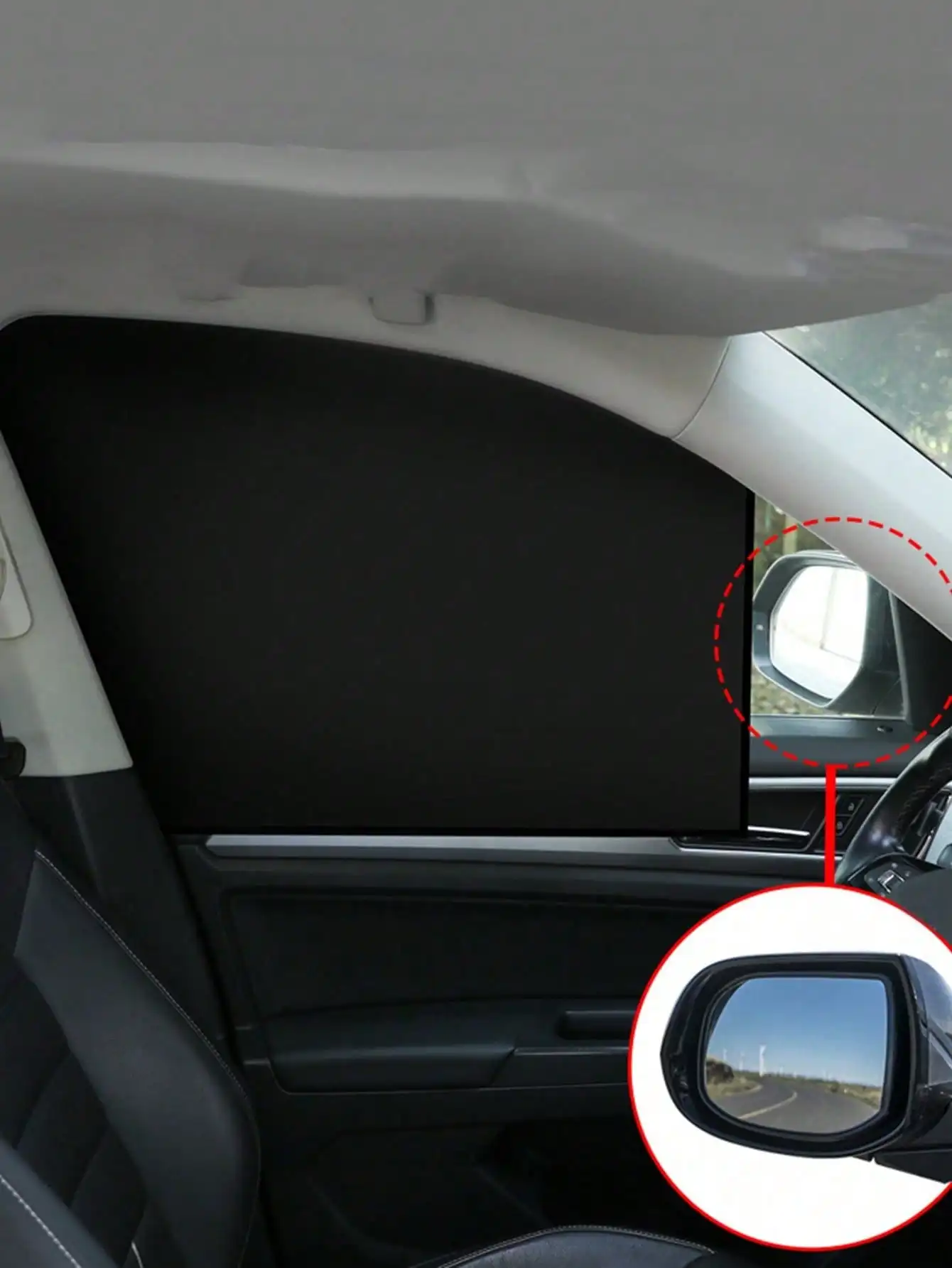1pc Magnetic Car Sunshade for Summer Sun Protection (Driver's Side & Rear Seats) - 10 Strong Magnets, Full Shading, Lightproof M