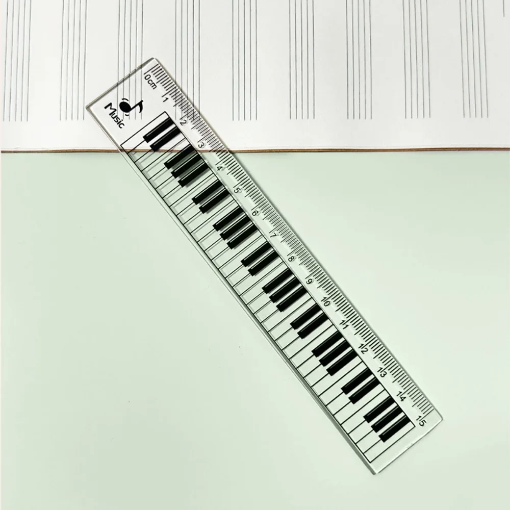 Creative Piano Keyboard Rulers Centimeter Scale 15cm Transparent Ruler Student Back To School Stationery