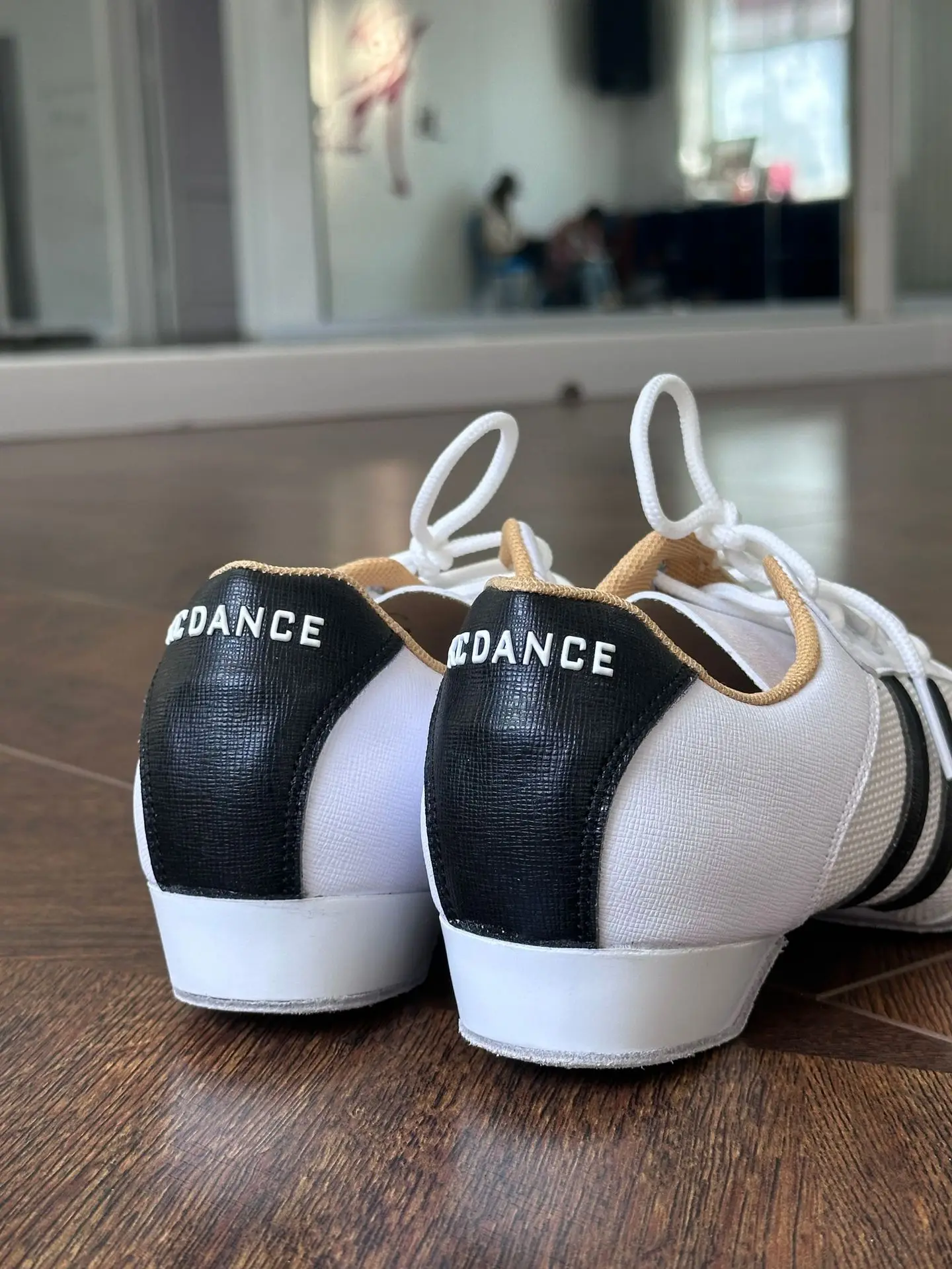 Latin Ballroom Low Heel 2cm Dance Teacher’s Shoes Black White Leather Suede Sole Split Flexible Indoor Practice Dance Shoes
