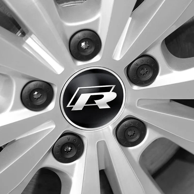 4pcs 56mm 60mm 65mm Car Wheel Center Hub Cap Sticker Accessories For Volkswagen Tiguan Bora POLO PASSAT CC Touran GOLF Jetta view 6
