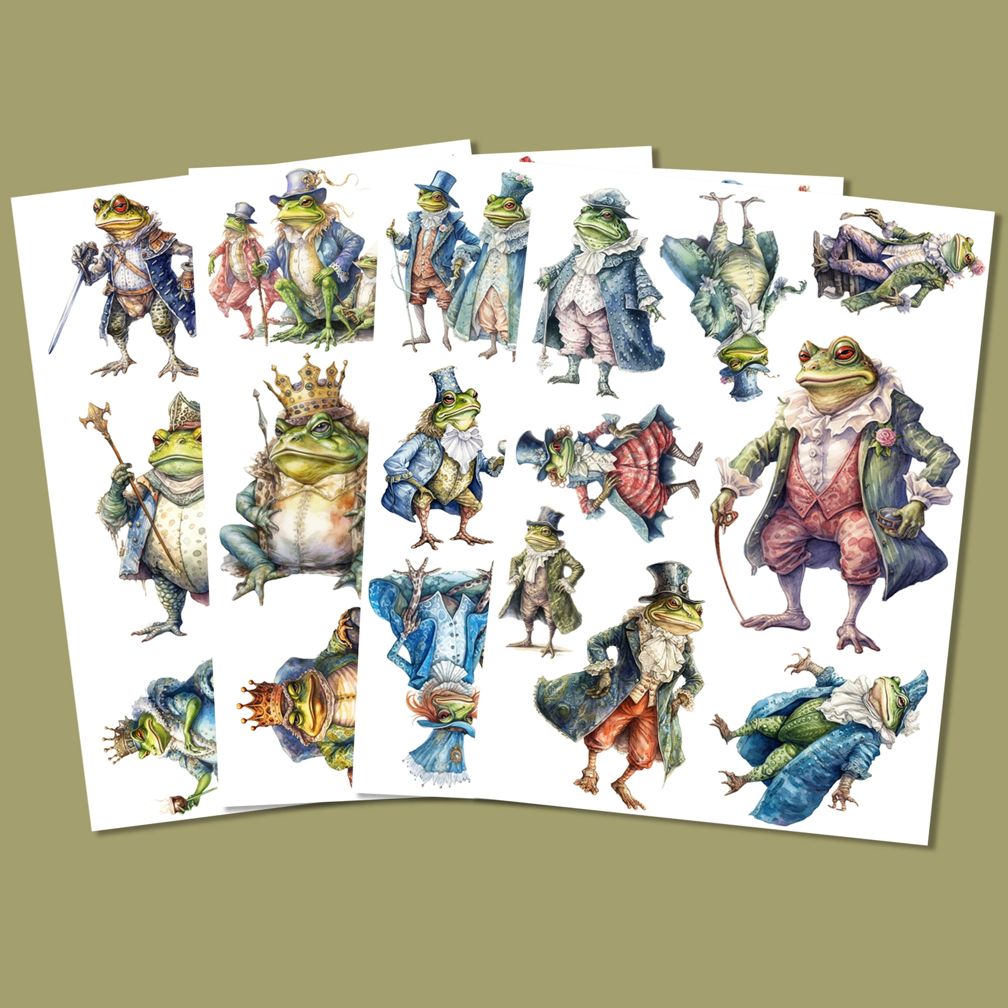 JaiIman 96 Stück selbstklebende Vintage-Märchenfrosch-Aufkleber, perfekt für Tagebuchbedarf, Scrapbooking-Zubehör, DIY-Bastelarbeiten – Detail 4