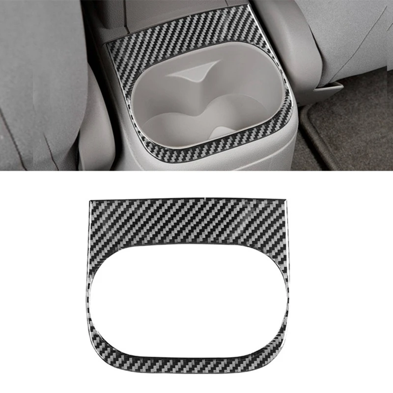 For Chevrolet Cobalt 2005-2010 Soft Carbon Fiber Car Rear Seat Water Cup Holder Cover Trim Sticker Parts