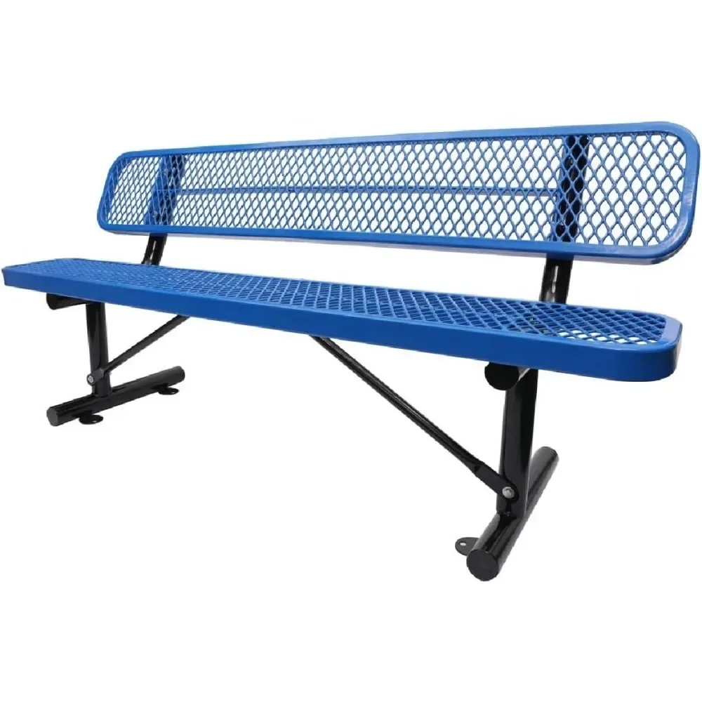 

Patio Porch Furniture with Backrest Outdoor Steel Bench for Lawn, Yard, Porch, Garden Work, Entryway